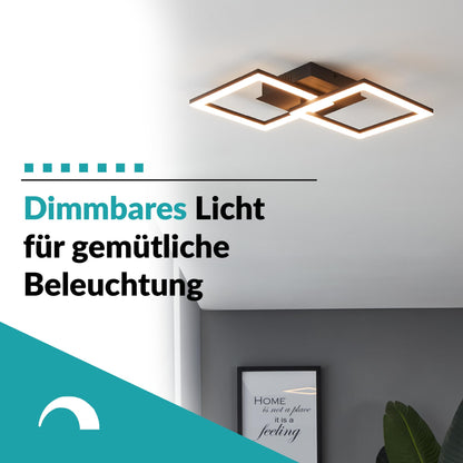 EGLO LED Deckenleuchte RGBIC mit Fernbedienung, Aluminium schwarz