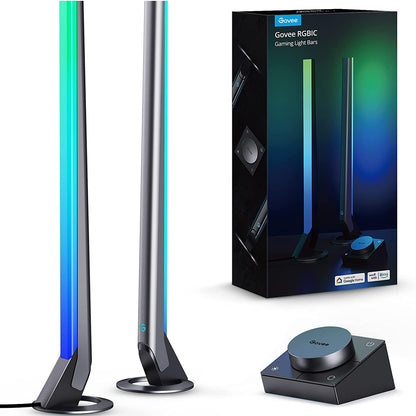Govee RGBIC Gaming LED Lightbar 42cm mit Desktop-Controller. Längliche RGBIC-LED-Leiste mit separatem Controller zur immersiven Gaming-Beleuchtung.