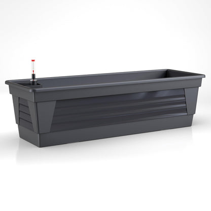 Plastard Blumenkasten Milano 3er Set, 80 cm, Anthrazit, Wasserspeicher