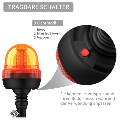 Justech LED Rundumleuchte Amber 12V/24V Warnleuchte 2er-Set ECE R10