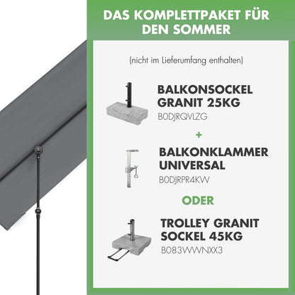 Doppler Active Balkonblende Black Edition 170 x 130 cm Anthrazit
