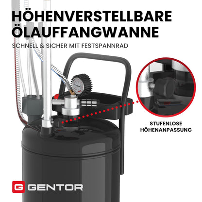 Ölauffangbehälter 80L mobil – 5 Absaugsonden für Kfz Ölwechsel
