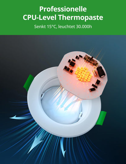 HOMEOW LED Einbaustrahler 20er Set, 5W 400lm, 3 Farbtemperaturen, IP44