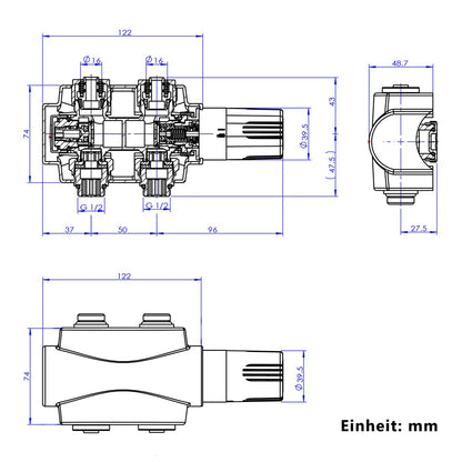 Heilmetz Multiblock Set Heizkörper Anschlussarmatur mit Thermostat
