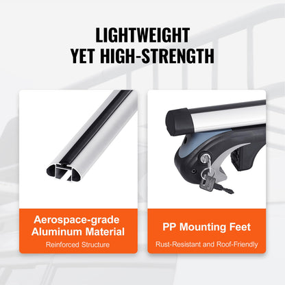 VEVOR Dachträger Universal Alu Querträger 90 kg Tragkraft