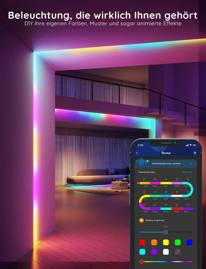 Govee LED Strip 10m, RGBIC LED Streifen mit App- und Sprachsteuerung