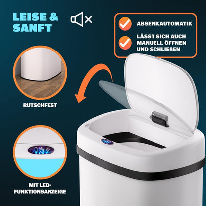 Monzana Sensor Mülleimer 58 L Automatik Abfalleimer - Creme