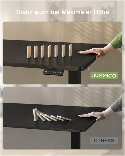 JUMMICO Schreibtisch höhenverstellbar elektrisch 120 x 60 cm, schwarz