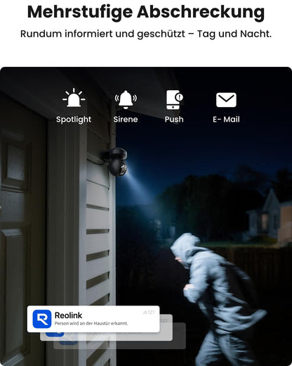 Reolink E1 Outdoor Pro 4K PTZ Überwachungskamera WLAN, Schwarz
