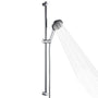 OFFO Duschstangen-Set mit Handbrause 100cm - Chrom. Verchromte, vertikale Duschstange mit Handbrause für komfortables Duschen in Duschkabinen.