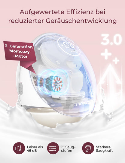 Momcozy Mobile Flow M9 Doppelmilchpumpe elektrisch freihändig, Grau