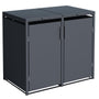 DEGAMO MÜNCHEN Mülltonnenbox 2x 120L Stahl Anthrazit. Rechteckige Stahlbox in Anthrazit zur optischen Verkleidung von zwei 120L Mülltonnen.