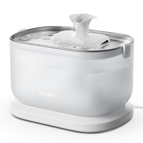 PETLIBRO Dockstream Katzenbrunnen Edelstahl, 2.5 L, kabellose Pumpe, Trinkbrunnen für Katzen