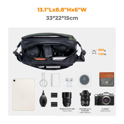 K&F CONCEPT Kamera-Schultertasche 7L wasserdicht für Canon Nikon Sony