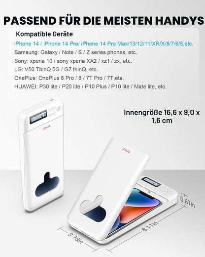 iDiskk Handy-Sperrbox mit Timer, Handy-Safe für iPhone, Weiss