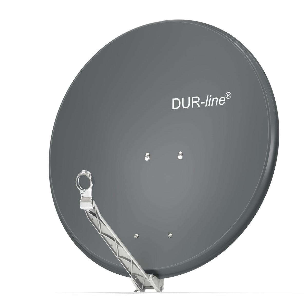 DUR-line Select 80cm Satellitenschüssel Anthrazit mit LNB-Halterung. Parabolischer Reflektor empfängt Satellitensignale für TV/Radio.