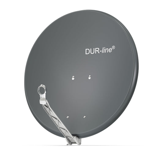 DUR-line Select 80cm Satellitenschüssel Anthrazit mit LNB-Halterung. Parabolischer Reflektor empfängt Satellitensignale für TV/Radio.
