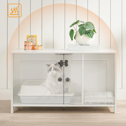 HOOBRO Katzenklo Schrank – Sitzbank, Weiss (EWT03MW01G2)