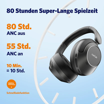 EarFun Wave Pro Bluetooth Over-Ear-Kopfhörer mit ANC und LDAC