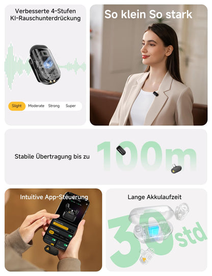MAONO Wave T1 Mini Kabelloses Lavalier-Mikrofon mit USB-C