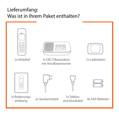 Gigaset AS690A Duo DECT Telefon Set mit AB Schwarz