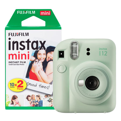Fujifilm instax Mini 12 Sofortbildkamera Mintgrün mit 20 Aufnahmen, Selfie-Spiegel