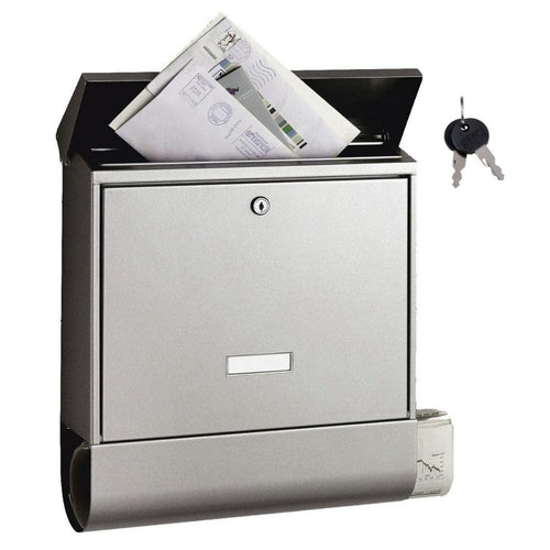 BURG-WÄCHTER AMZ 2500 NI Briefkasten mit Zeitungsfach – Edelstahl. Rechteckiger Edelstahl-Briefkasten zur Post- und Zeitungszustellung.