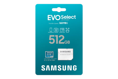 Samsung EVO Select 2024 microSD-Karte 512 GB mit SD-Adapter