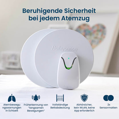 Babysense 7 kontaktloser Baby-Bewegungsmonitor mit 2 Sensormatten