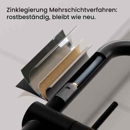 CECIPA Küchenarmatur mit Brause, 360° schwenkbar, Edelstahl, schwarz