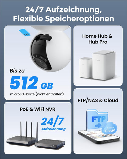 Reolink E1 Outdoor 5MP PTZ Überwachungskamera mit 3X optischem Zoom