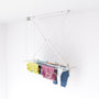 Foxydry Mini Deckenwäscheständer – Vertikal, 152 cm, absenkbar, zur platzsparenden Wäschetrocknung an der Decke.