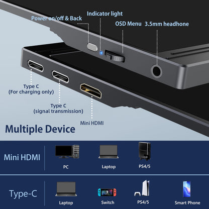 CUIUIC 15.6" Tragbarer Monitor - FHD IPS USB-C/HDMI
