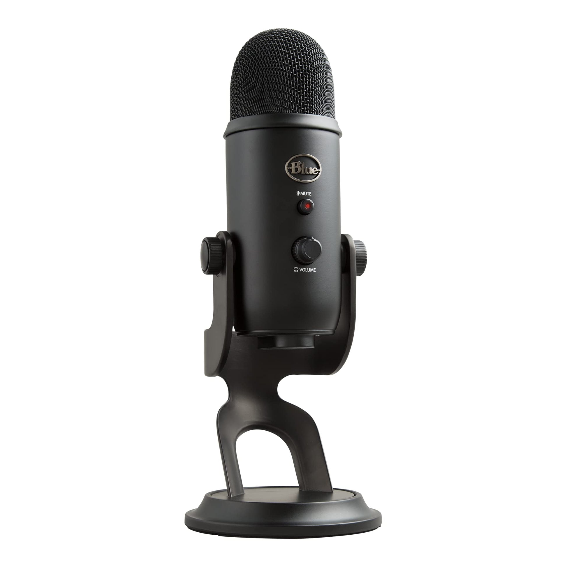 Blue Microphones Yeti Professionelles USB-Mikrofon - Schwarz: Schwarzes Kondensatormikrofon auf Standfuß, für hochwertige Gesangs- & Sprachaufnahmen via USB.