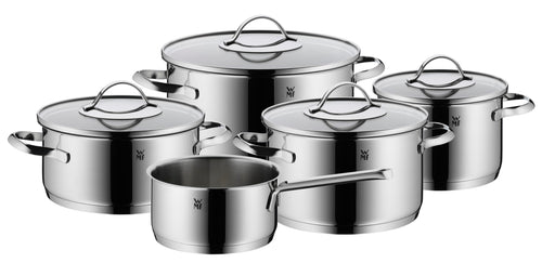WMF Aparto Topfset Induktion 5-tlg. Cromargan Edelstahl poliert: Rund, silbern, glänzend. Zum Kochen auf Induktionsherden.