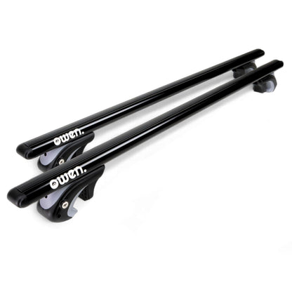 Owen 5.0 Relingträger Aluminium - Universal 120cm Schwarz: Schwarze Alu-Querträger für Dachreling. Basis für Dachzubehör.