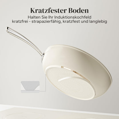 Redchef Alu-Keramik Bratpfannenset Induktion - Beige 20/24/28 cm