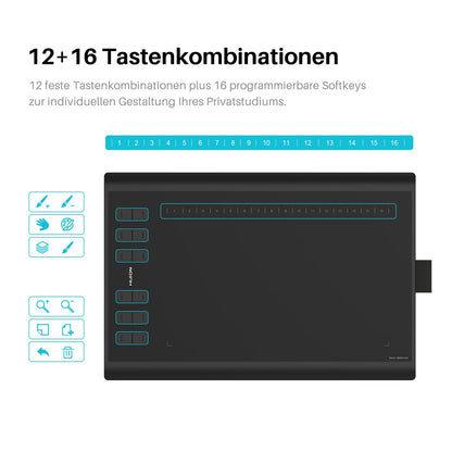 HUION Inspiroy H1060P Grafiktablett mit batterielosem Eingabestift
