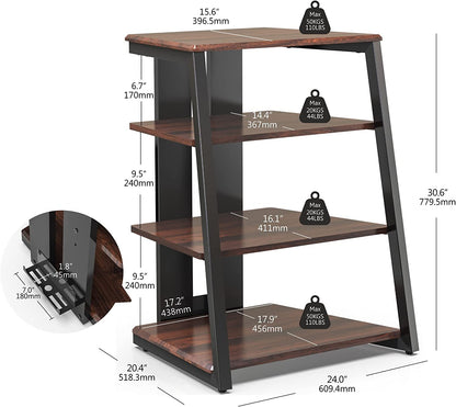 FITUEYES Design HiFi Regal Holz/Stahl – Verstellbar, 61x52x78 cm
