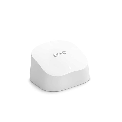 Amazon eero 6 Mesh-WLAN-Signalverstärker - Einzelpack, weiß, abgerundeter Quader. Erweitert WLAN-Reichweite in Wohnräumen.
