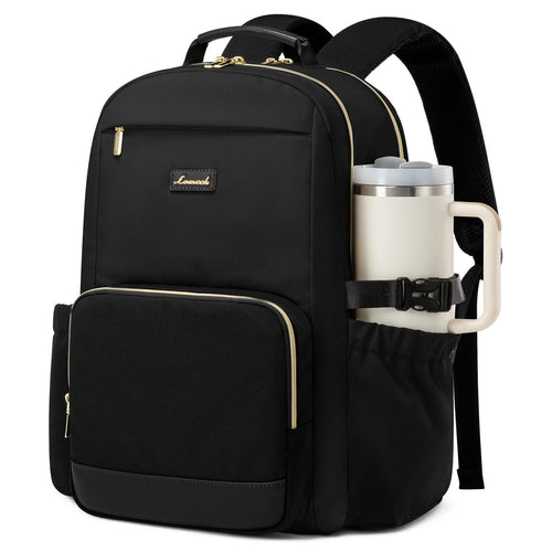 LOVEVOOK Rucksack Damen 15,6 Zoll Laptopfach, wasserabweisend, mit Flaschenhalter aus Polyester