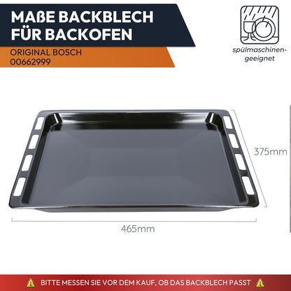 Kenekos Backblech-Set mit Grillrost 465 x 375 mm für Bosch Siemens