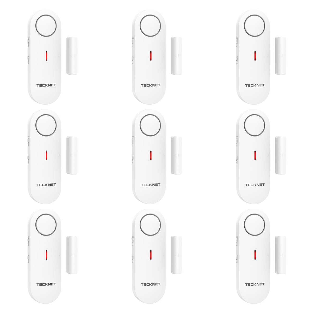 TECKNET Türalarm Fensteralarm Set, kabellose Alarmanlage, 9-teilig