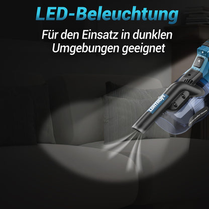 LDHTHOPI Akku-Staubsauger für Makita 18V, 20000 Pa, ohne Akku, Blau