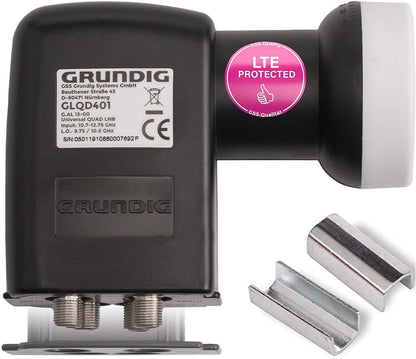 GSS Quad LNB 4-fach digital, LTE-Filter, 0,1 dB, für Sat-Antenne mit ausziehbarer Wetterschutzkappe