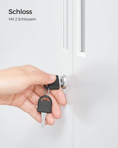 SONGMICS OMC013G01 Aktenschrank aus Stahl abschliessbar – Mattgrau