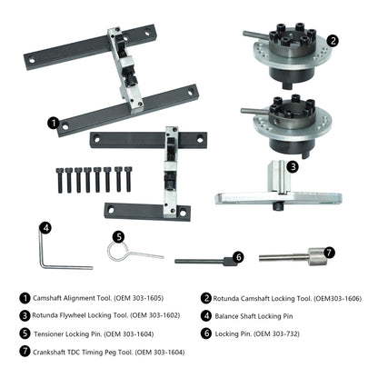 DPTOOL Motor Einstellwerkzeug Satz Zahnriemen - Ford 1.0 ECOBOOST
