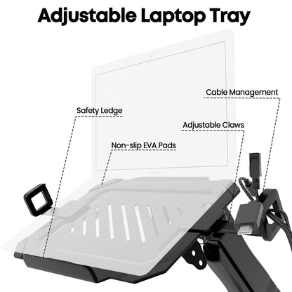 PUTORSEN Monitor Arm Laptop Halterung – 17-32" Monitor, 17" Laptop