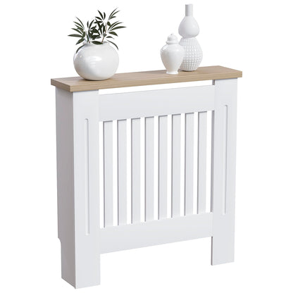 Vida Designs Arlington Moderne MDF Heizkörperabdeckung – Weiss, Klein. Rechteckig mit Lamellenfront. Verdeckt Heizkörper.