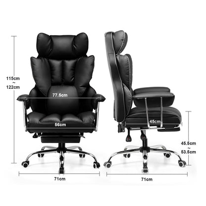 GTPLAYER Gaming Stuhl – Stoff Schwarz mit Fussstuetze